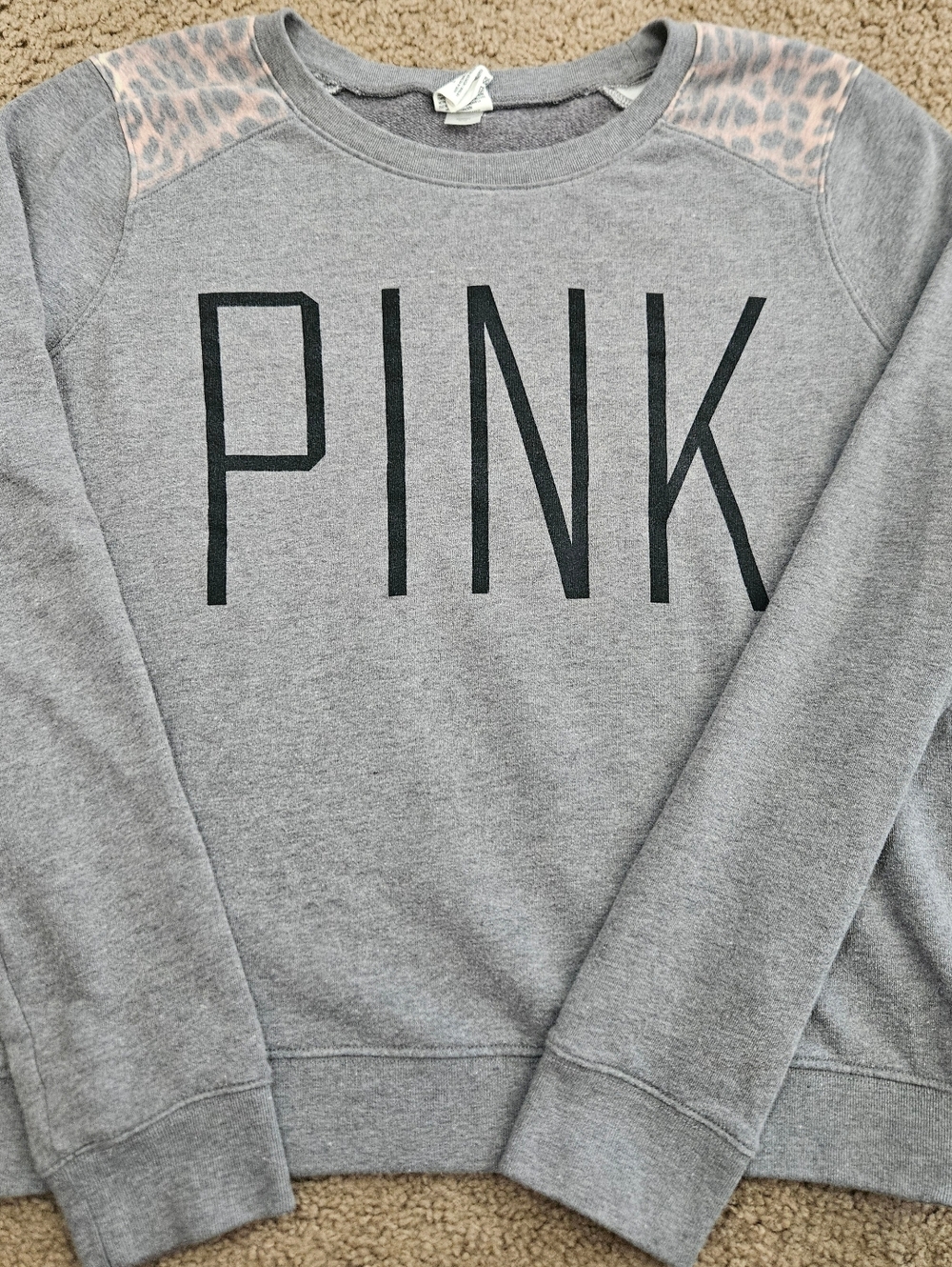 PINK Victoria's Secret Large Vintage Leopard Cheetah Pullover Sweatshirt